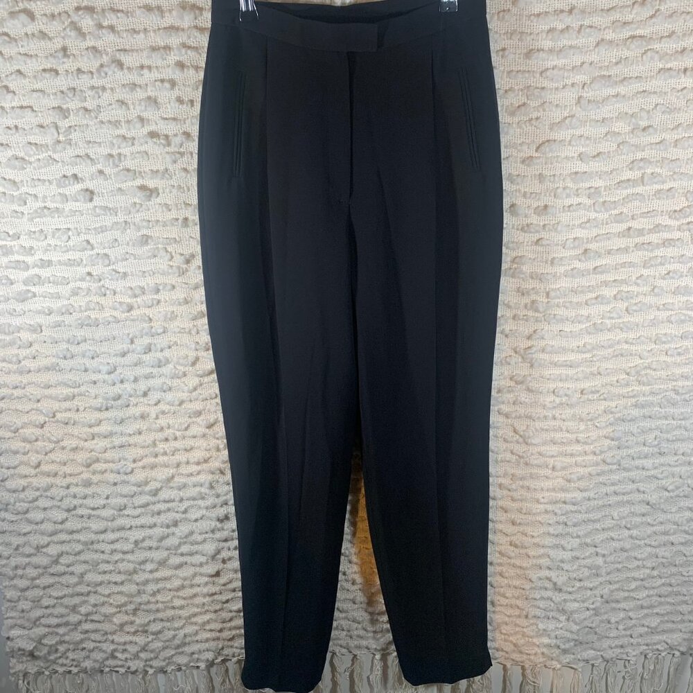 RENA ROWAN WOMENS 6 BLACK TROUSERS TAPERED LEG‎ PLEAT PROFESSIONAL OFFICE EVENT